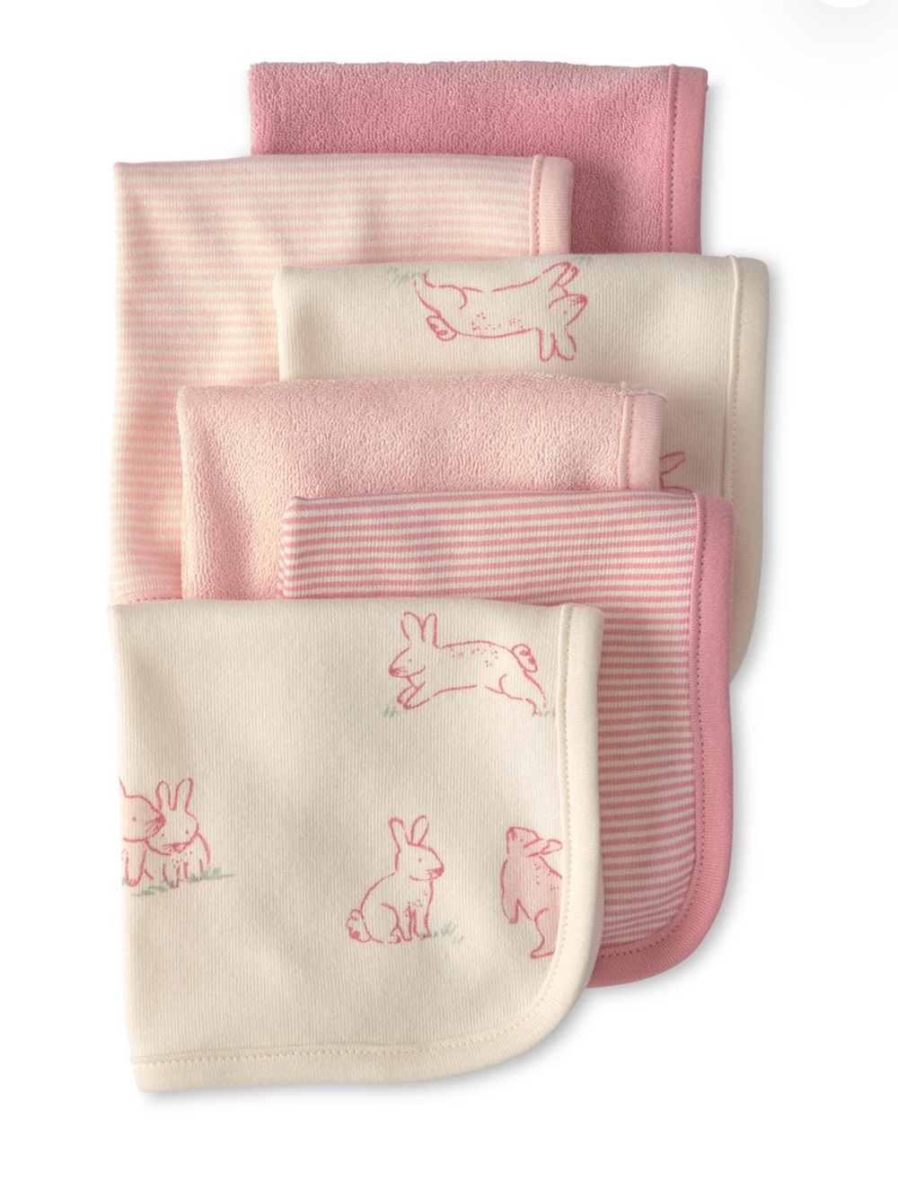 Carter's Girl’s Bunny Washcloths, 6-pack